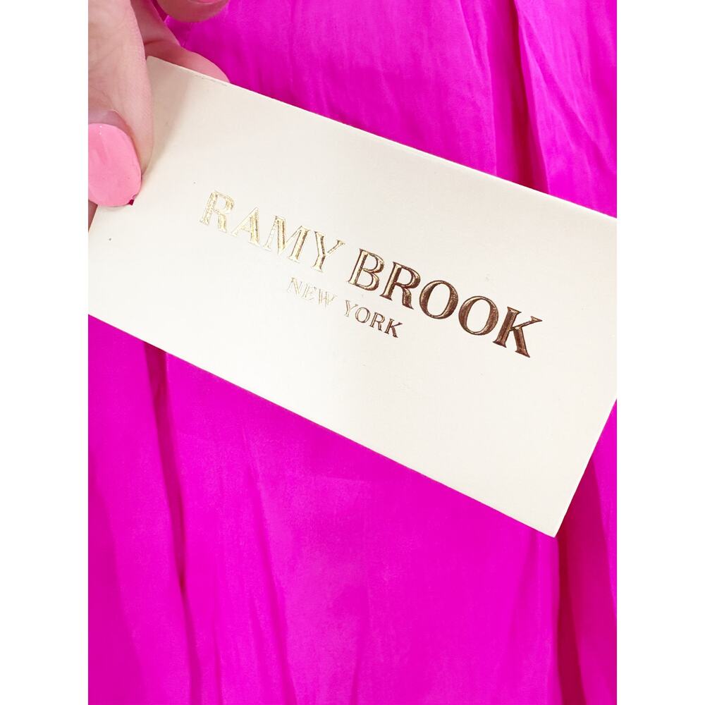 RAMY BROOK Top NEW Size XS Journee Fuchsia Pink Blouse Ruffle $295 - Picture 3 of 5